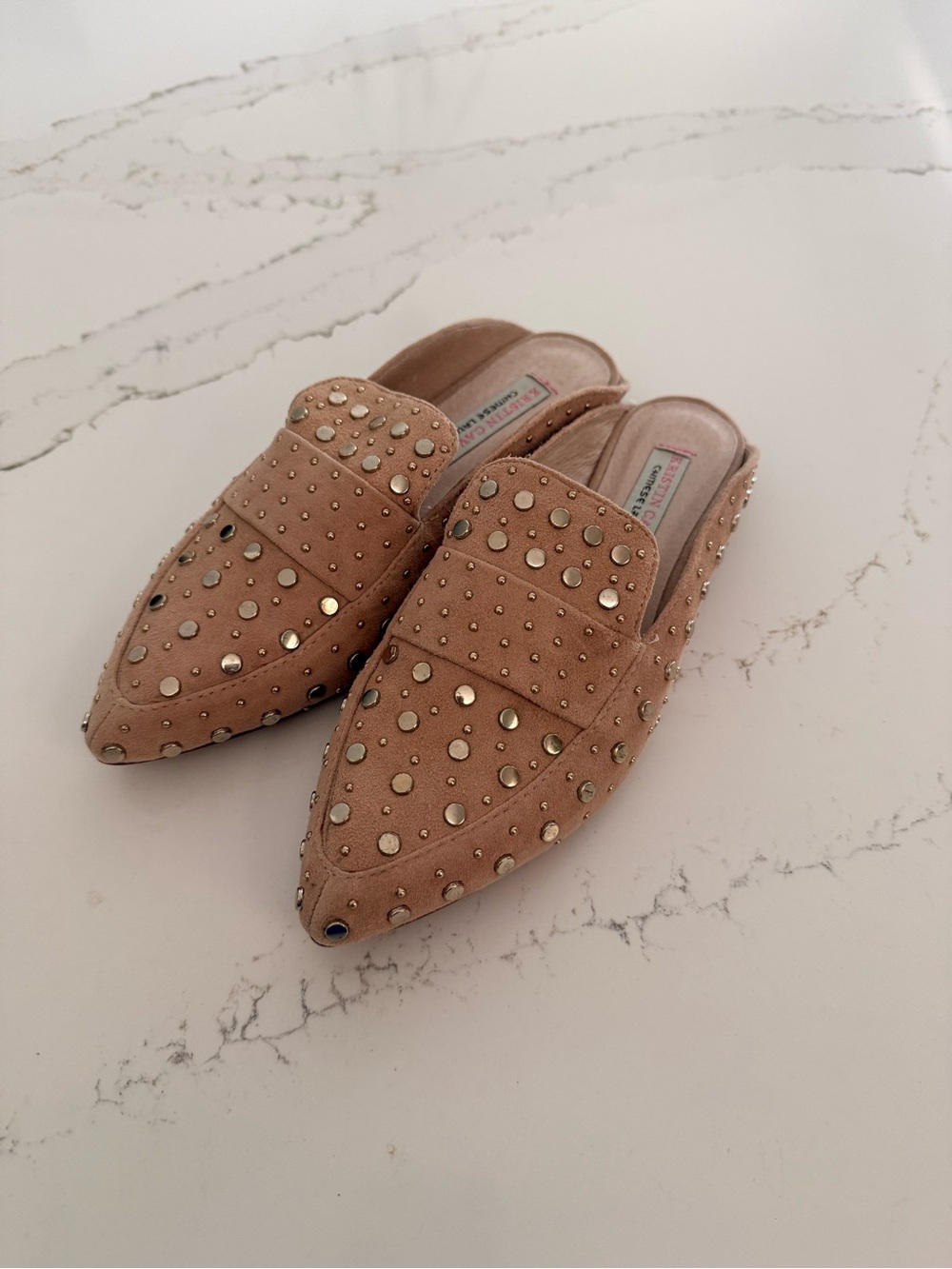 Chinese Laundry Nude Studded Pointed-Toe Mule - Women Shoes